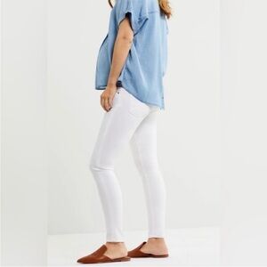 AG Jeans Maternity White Skinny Jeans with Secret Belly Band